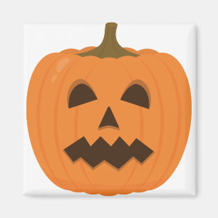 Spooky Halloween pumpkin face. Cute Jack-o'-Lanter Magnet