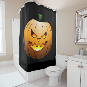 Spooky Halloween Pumpkin Face Shower Curtain