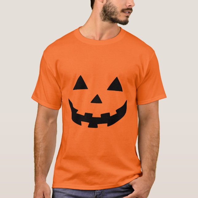 Spooky Halloween Pumpkin Face T-Shirt (Front)