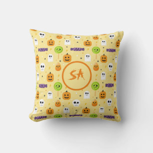 Spooky Halloween Pumpkin Ghost Skull Candies Stars Cushion