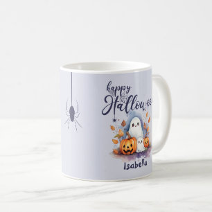Spooky Halloween Pumpkin Ghost Spider Mug