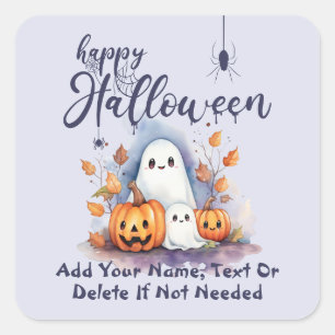 Spooky Halloween Pumpkin Ghost Sticker