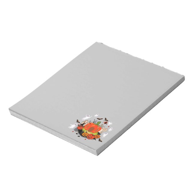 Spooky Halloween Pumpkin Graveyard Scene Notepad (Rotated)