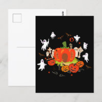 Spooky Halloween Pumpkin Graveyard Scene