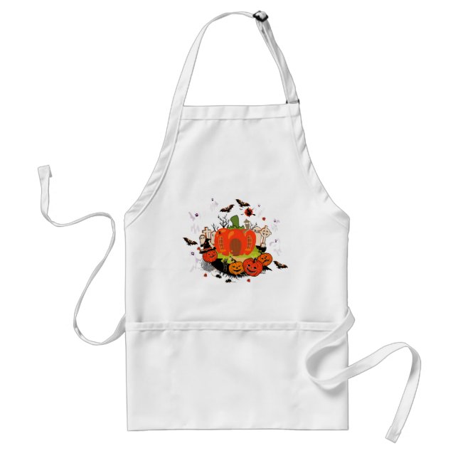 Spooky Halloween Pumpkin Graveyard Scene Standard Apron (Front)