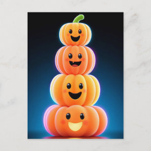 Spooky Halloween Pumpkin Greeting Postcard