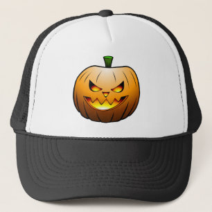 Spooky Halloween Pumpkin Head Trucker Hat