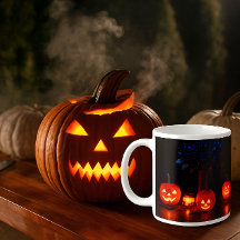 Spooky Halloween Pumpkin Lantern Mug 