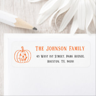 Spooky Halloween Pumpkin Party Mail Return Address