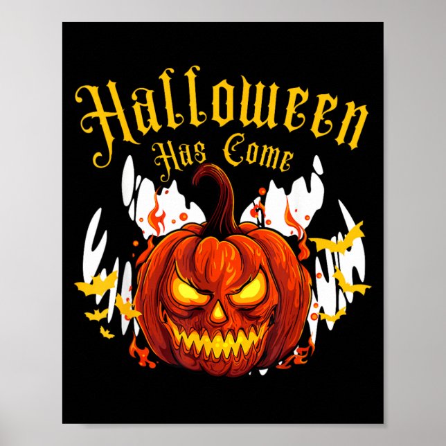 Spooky Halloween Pumpkin Poster (Front)
