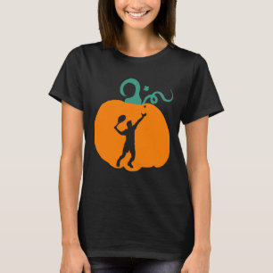 Spooky Halloween Pumpkin Tennis Player Costume T-Shirt