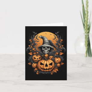 Spooky Halloween Pumpkin Witch Skull  Card