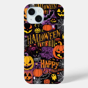 Spooky Halloween – Pumpkins, Bats & Cobwebs iPhone 15 Case