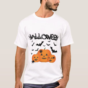 Spooky Halloween Pumpkins & Bats T-Shirt