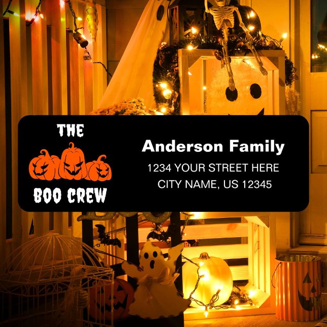 Spooky Halloween Pumpkins Boo Crew Return Address (Creator Uploaded)