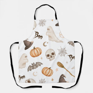 Spooky Halloween Pumpkins & Ghosts Apron
