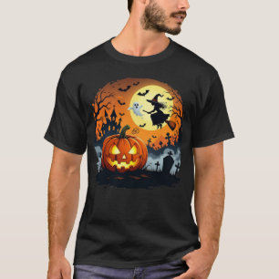 Spooky Halloween Pumpkins & Ghosts Haunted Night T-Shirt