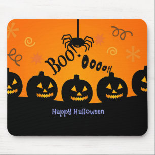 Spooky Halloween Pumpkins Jack-o-Lanterns Mouse Mat