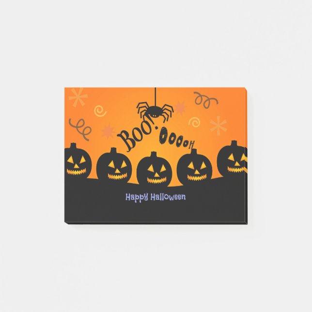 Spooky Halloween Pumpkins Jack-o-Lanterns Post-it Notes (Front)