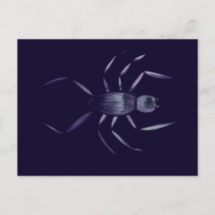 Spooky Halloween Purple Spider Art Postcard