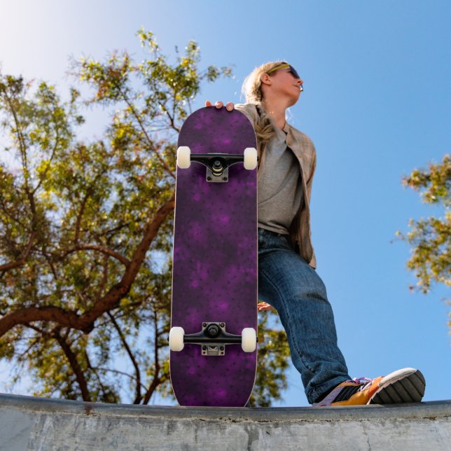 Spooky Halloween purple spiders Skateboard (Outdoor 1)
