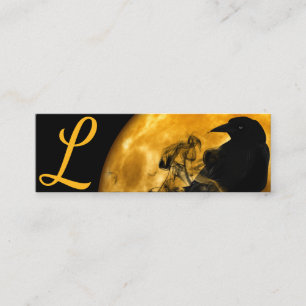 Spooky Halloween Raven Moon Black Gothic Website Calling Card