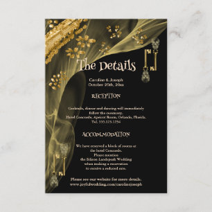 Spooky Halloween Scary Skull Gold Keys  Enclosure Card