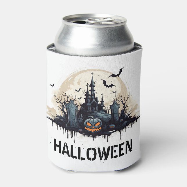 Spooky Halloween Scene  Can Cooler (Can Front)
