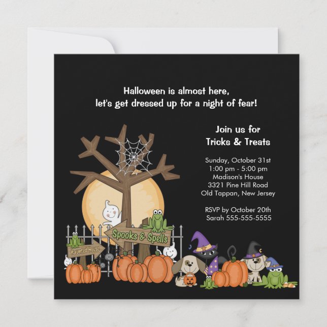 SPOOKY Halloween Scene Halloween Party Invitation (Front)