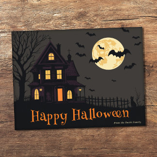 Spooky Halloween Scene Postcard