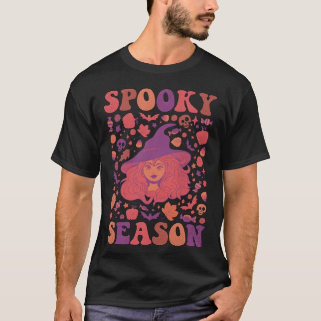 Spooky Halloween Season Halloween Spooky Witch gif T-Shirt (Front)
