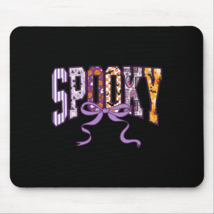 Spooky Halloween Shirt Cute Ghosts Pumpkins Bow Wo Mouse Mat