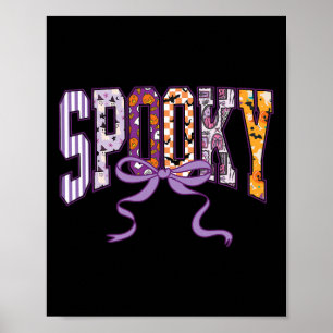 Spooky Halloween Shirt Cute Ghosts Pumpkins Bow Wo Poster