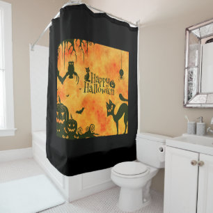 Spooky Halloween Shower Curtain Decor