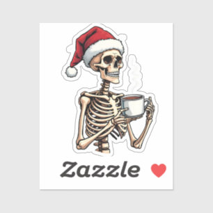 Spooky Halloween Sipping Coffee Christmas Santa 