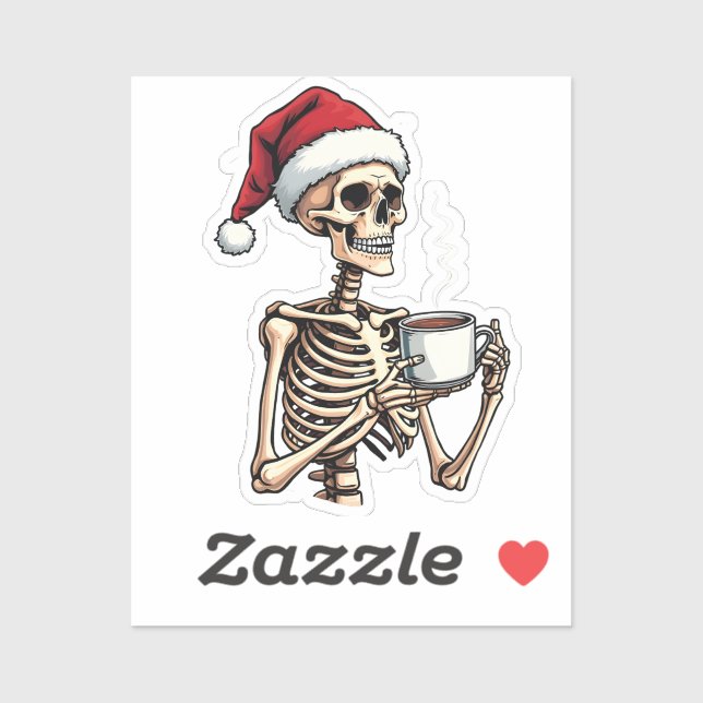 Spooky Halloween Sipping Coffee Christmas Santa  (Sheet)