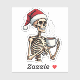 Spooky Halloween Sipping Coffee Christmas Santa