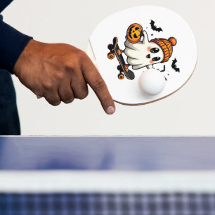 Spooky Halloween Skating Pumpkin Spice Ghost Fall Ping Pong Paddle