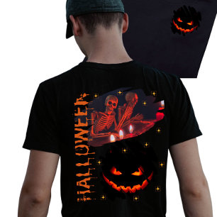 Spooky Halloween Skeletal T-Shirt