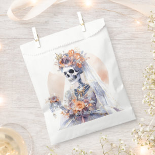 Spooky Halloween Skeleton Bride Favor Bags