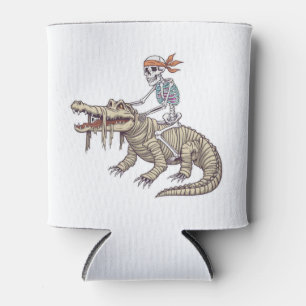 Spooky Halloween Skeleton Crocodile Mummy  Can Cooler