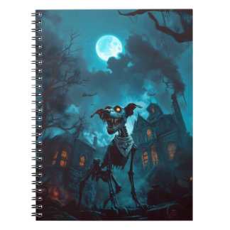 Spooky Halloween Skeleton Dog Notebook