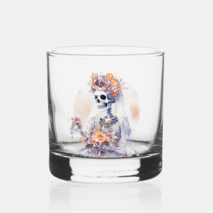 Spooky Halloween Skeleton Glass