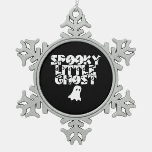 Spooky Halloween Snowflake Pewter Christmas Ornament
