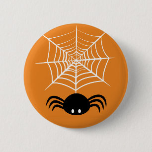 Spooky Halloween Spider Illustration 6 Cm Round Badge