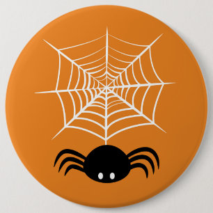 Spooky Halloween Spider Illustration 6 Cm Round Badge