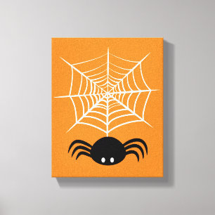 Spooky Halloween Spider Illustration Canvas Print