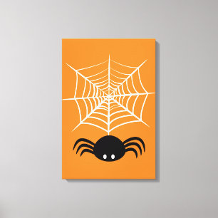 Spooky Halloween Spider Illustration Canvas Print