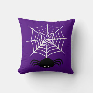 Spooky Halloween Spider Illustration Cushion