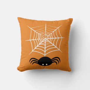 Spooky Halloween Spider Illustration Cushion